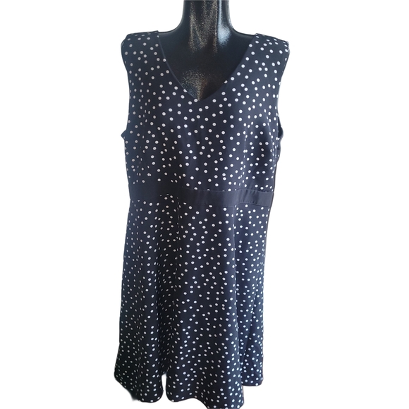 Ricki's Black and White Polka Dot Sleeveless Dress 18 - Picture 1 of 6
